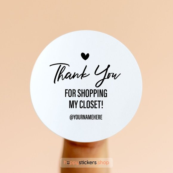 Thank You For Shopping My Closet! Stickers & Labels with your custom wording - Picture 14 of 17